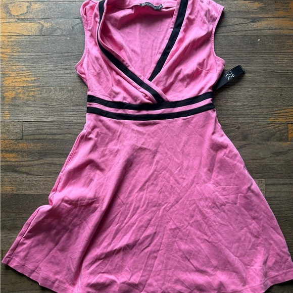 New York & Company Pink Knee-Length Sleeveless A-Line Sundress